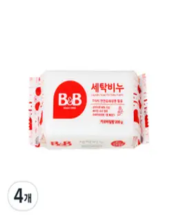 비앤비 유아의류용 세탁비누 카모마일, 200g, 4개