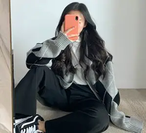 여성용 더프딘 아가일 가디건