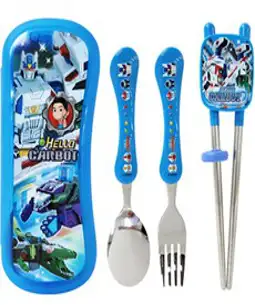 르번 헬로카봇12 올인원 교정젓가락 풀세트, 혼합색상, 스푼 + 포크 + 젓가락 + 케이스