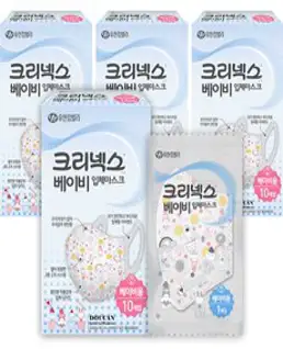 크리넥스 베이비용 입체마스크, 10개입, 4개, 혼합색상