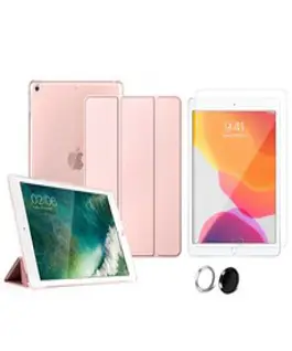 뷰씨 퓨어슬림 스마트커버 케이스 + 강화유리 + 홈버튼 2p, 로즈골드