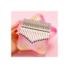 루루 17키 아크릴 컬러풀 레인보우 칼림바, 핑크스타