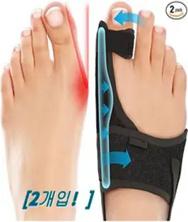 Corsfitness 무지외반증 발가락교정기 엄지발가락링 무지낭염 부목 엄지발가락 교정기 발가락보호대 남녀공용, 2개입