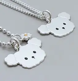 실버 베이비 퍼피 강아지 미아방지목걸이 아기 은목걸이, 일반체인, 일반각인, 추가안함