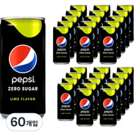 펩시 제로슈거 라임향, 210ml, 60개입