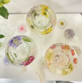 집들이 선물 하모니어스 플라워 젤 캔들 홀더 (랜덤꽃), 젤캔들홀더+티라이트캔들4p, 도손