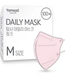 탐사 국내생산 데일리 컬러 마스크 새부리형 중형 (슬림핏), 핑크, 100개입, 1개