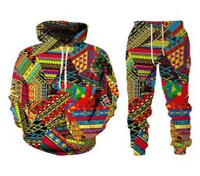 운동복 민속 사용자 정 3d 인쇄 후드 바지 정장 여성 tracksuit 2pc 세트