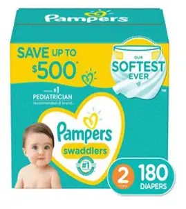 팸퍼스 스와들러 기저귀 186개입 5.4-8.1kg 2단계 Pampers Swaddlers Diapers