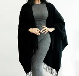 빅사이즈 캐시미어 망토 숄 머플러 케이프 니트 목도리 여성 가디건