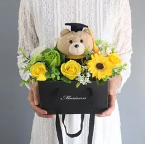 모리앤 학사모 테드 인형 프렌치박스, 옐로우