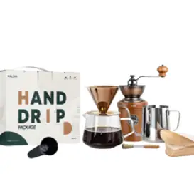 카페리아 핸드드립 홈카페 3종 세트 CM8 / CDG1 / CDP1, 세라믹날 커피밀(스텐원통) + 카라페 드립세트 400ml + 커피드립피쳐 350ml (1세트)