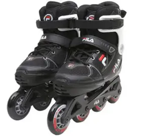 FILA 휠라 아동용 주니어 성인 1mm단위사이즈조절 인라인 스케이트 X-ONE 보라매, 블랙레드