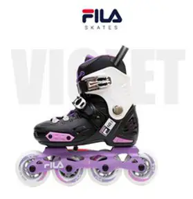 FILA NRK 주니어 휠라 아동용 사이즈조절형 인라인 스케이트, 바이올렛