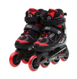 FILA 휠라 인라인 스케이트 어린이 아동용 유아동 주니어 1mm단위사이즈조절 X-ONE SKY, 레드