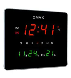 QMAX 평생AS 무상 디지털벽시계 특가전, QMAX-C02(그린형)
