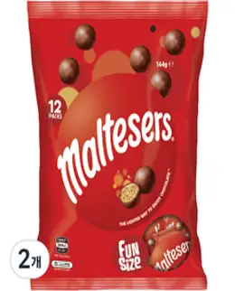 몰티져스 밀크 펀사이즈 초콜릿, 144g, 2개