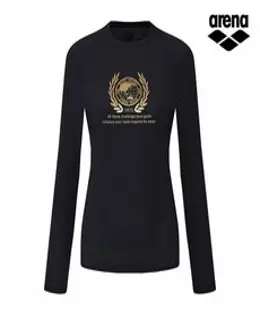 아레나 여성 비치 래쉬가드 A0BL1QR03BLK