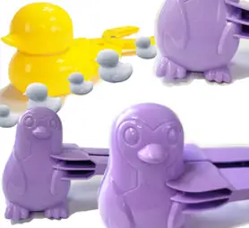 스노우볼 메이커 세트 눈오리 집게 눈사람 스노우 펭귄 제조기 눈 공룡 오리 눈집게 눈폭탄 눈뭉치 만들기, R35061A(눈싸움공 만들기 2개세트