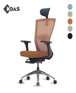 [코아스] 브리오 라이트 메쉬의자 OSCH1107NAA, 등판 블루+좌방석 인조가죽