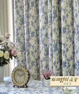 꽃무늬커튼 커튼 거실 아일렛 커텐 빈티지 감성 숙소 가리개 린넨 레이스 인테리어 북유럽