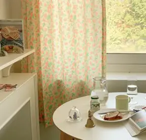 플라워 꽃무늬 커텐 커튼 빈티지 복고풍 거실 침실 주방 창가 발코니 베란다