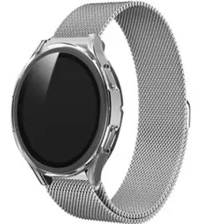 림스테일 갤럭시워치 메탈 스트랩 + 액정보호형 풀커버 케이스, 실버