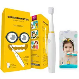 BRUSH MONSTER 브러쉬 몬스터 스마트 폰 연동 어린이용 스마트 트래킹 전동 칫솔[AR기능으로 올바른 치약을 가이드] 닦아 남아 감지 닦는 방법 지도 치약 리포트, 상세페이지 참조