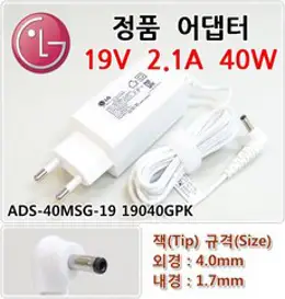 LG 15U530 (LG15U53) 노트북 아답터 충전기 19V 2.1A, 1개