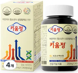 닥터피플 키움정 성장발육 건강기능식품, 240정, 4개