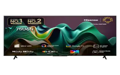 HISENSE 4K UHD Mini LED 스마트TV, 190cm(75인치), 75U6N, 벽걸이형, 방문설치