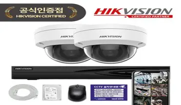 하이크비전 400만화소 IP 카메라 녹화기 풀세트 PoE 지원 방범용 CCTV HDD 포함, 실내카메라 2대, HDD 1TB, 1개