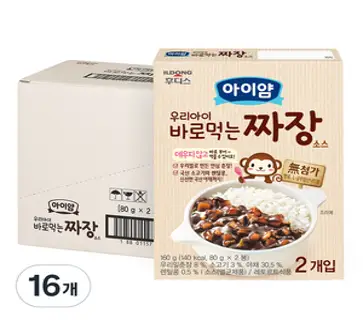 아이얌 바로 먹는 소스, 짜장, 160g, 16개