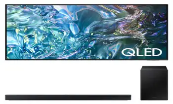 삼성전자 4K UHD QLED 스마트 TV + 사운드바 세트, 189cm(75인치), KQ75QD67AFXKR, 벽걸이형 X HW-C450 (사운드바), 방문설치